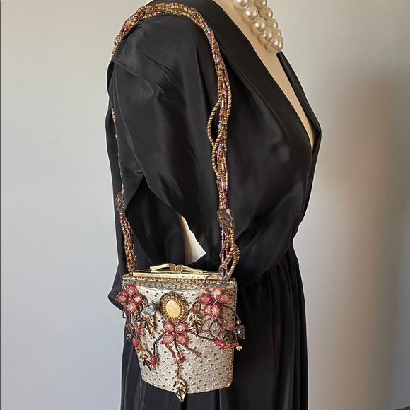 Mary Frances Handbags - Mary Frances Beaded Evening Bag | Metallic Leather | Embellished Art Purse